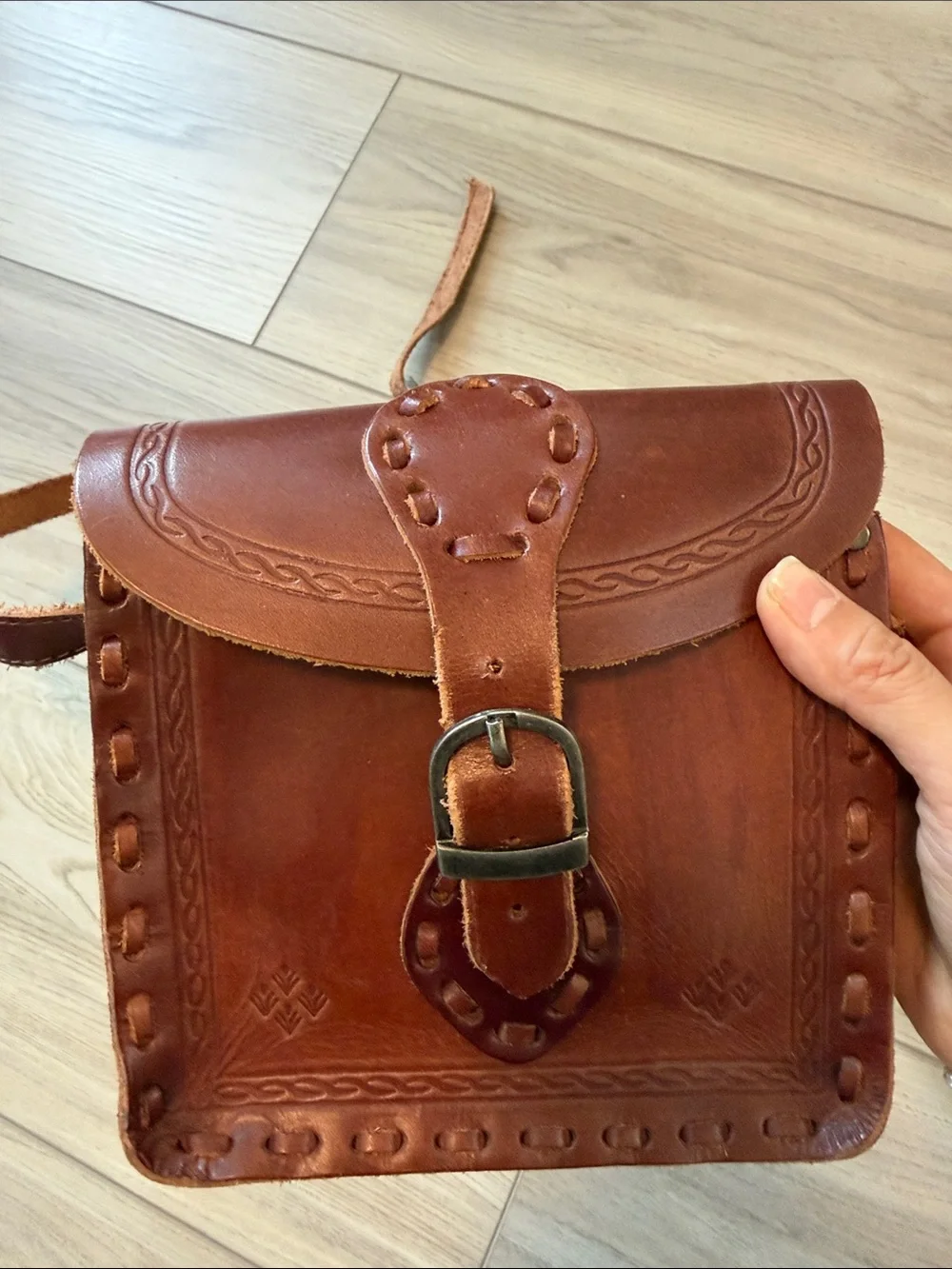 Zara 100% Leather Crossbody Bag in Brown